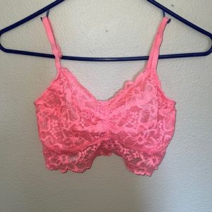 Pink lace bralette